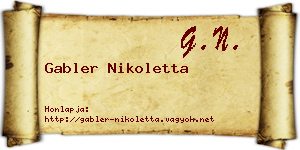 Gabler Nikoletta névjegykártya